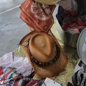 Brown Western Leather Cowboy Hat with Braided Band